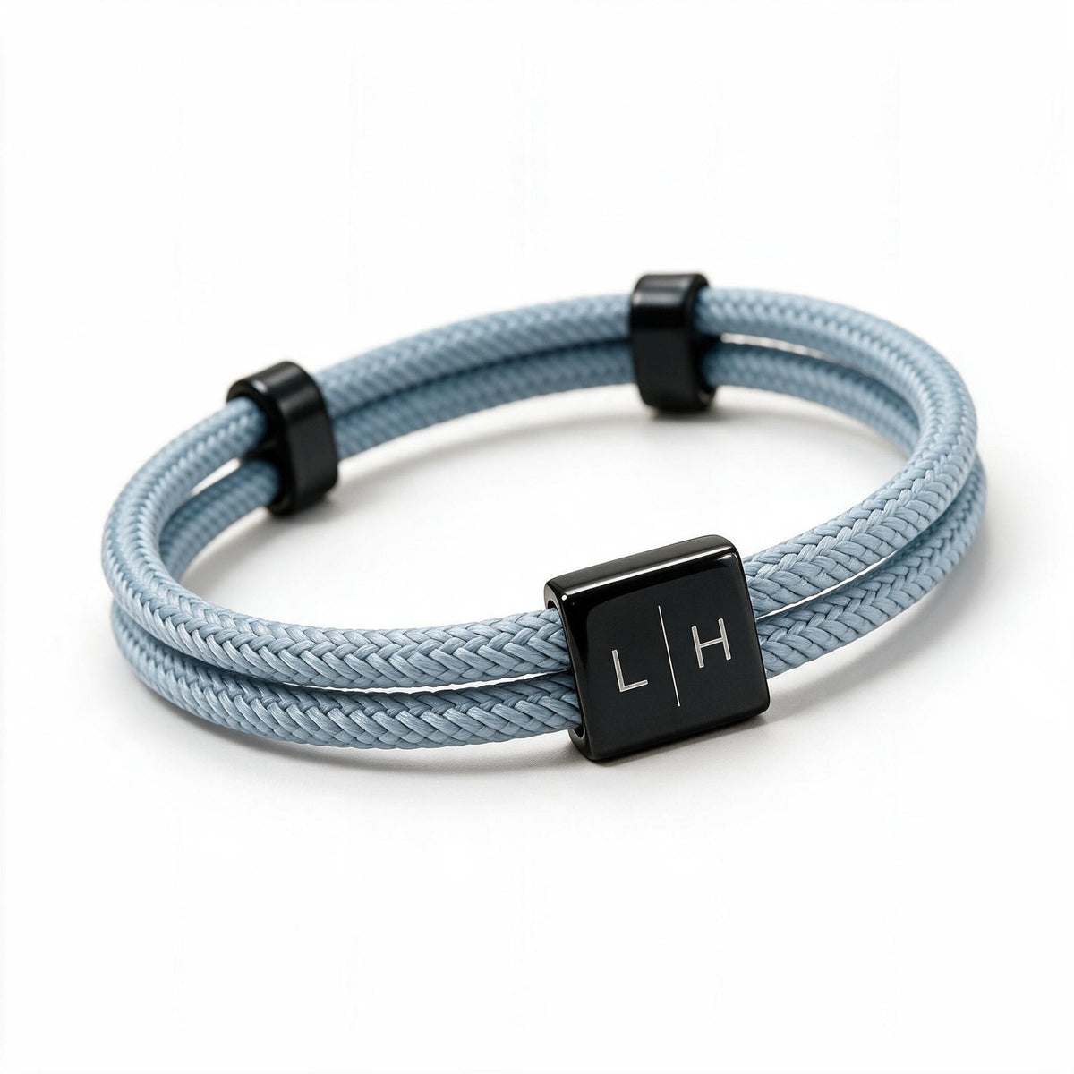 Bracelet Amarre, plaque gravée de 2 initiales