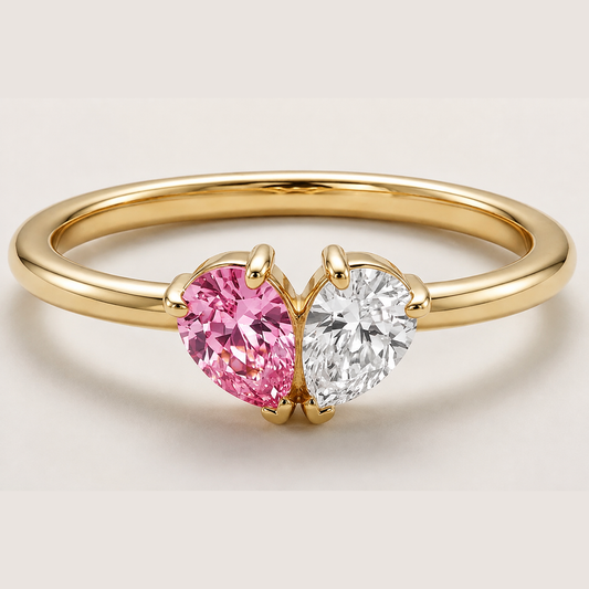 Bague Toi & Moi — Vos Deux Pierres de Naissance