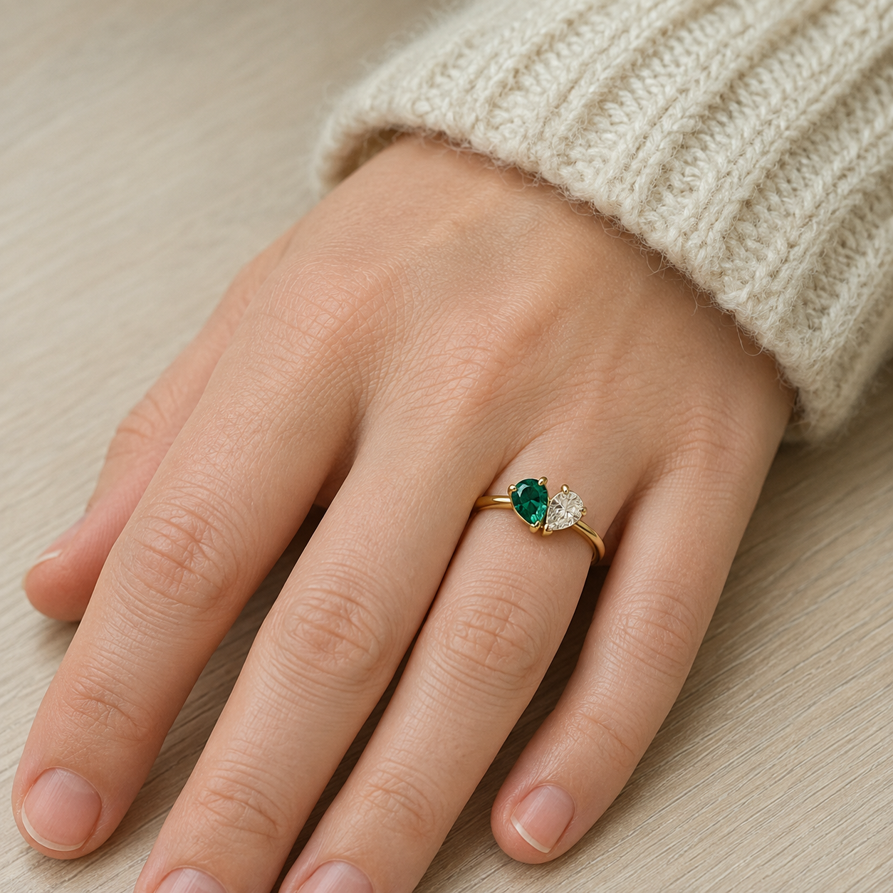 Bague Toi & Moi — Vos Deux Pierres de Naissance