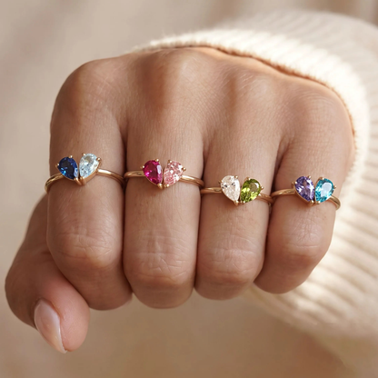 Bague Toi & Moi — Vos Deux Pierres de Naissance