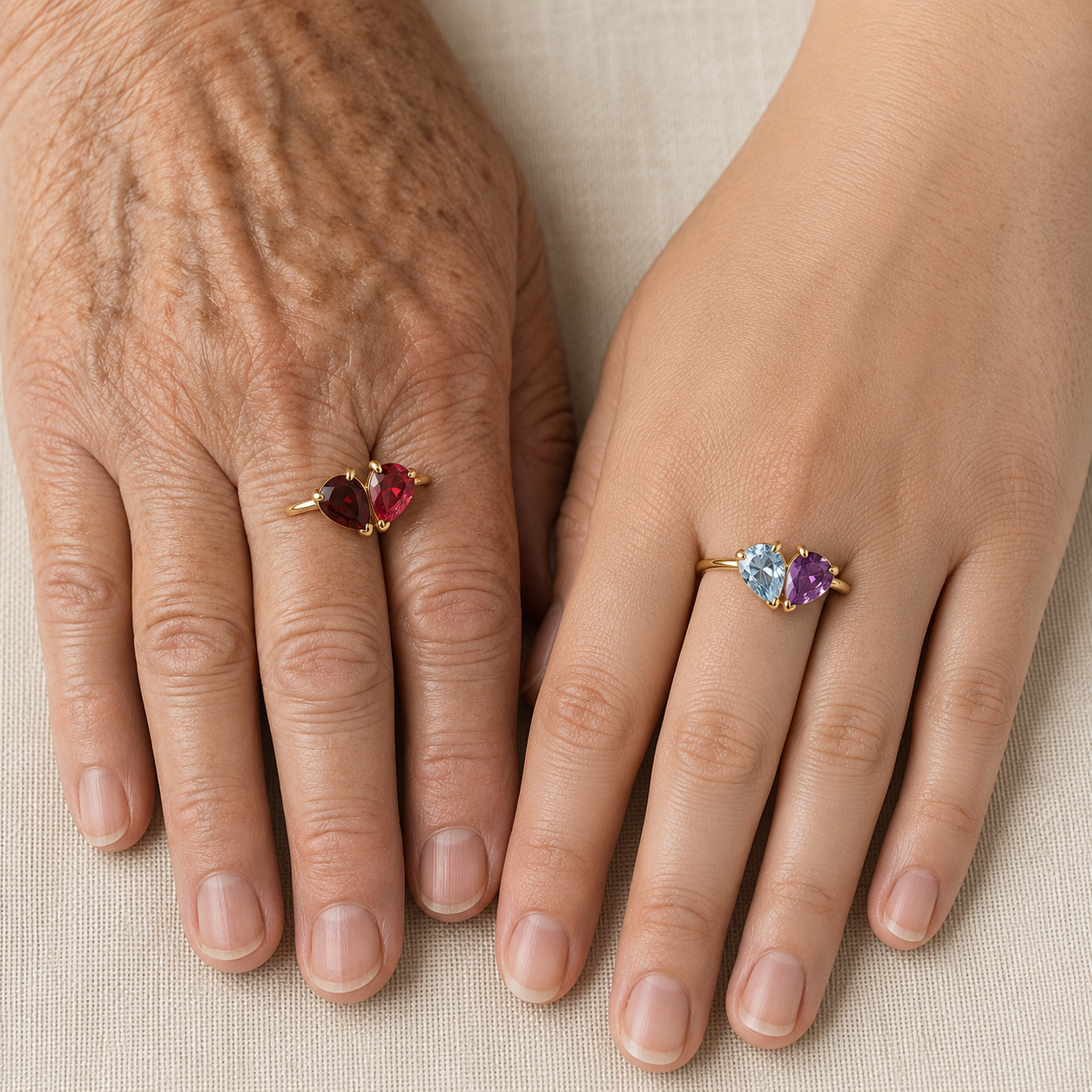 Bague Toi & Moi — Vos Deux Pierres de Naissance