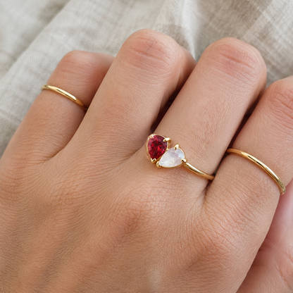 Bague Toi & Moi — Vos Deux Pierres de Naissance