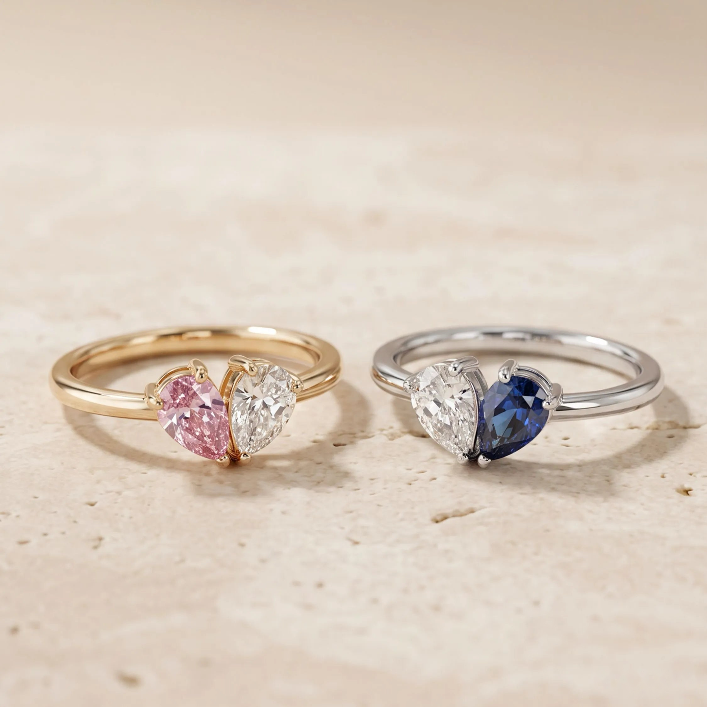 Bague Toi & Moi — Vos Deux Pierres de Naissance