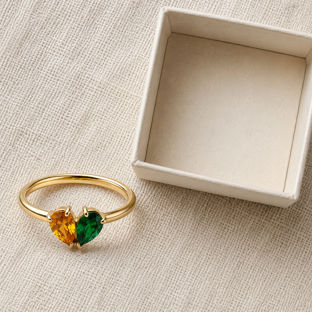 Bague Toi & Moi — Vos Deux Pierres de Naissance