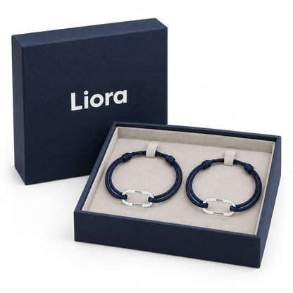 Deux bracelets Lien dans l'écrin Liora